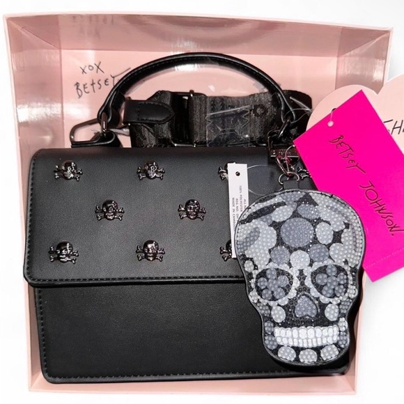 Betsey Johnson Handbags - Betsey Johnson Black Skull Satchel